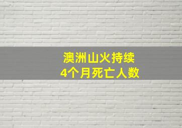 澳洲山火持续4个月死亡人数