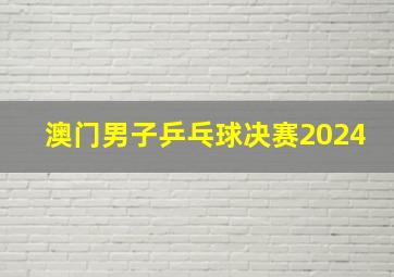 澳门男子乒乓球决赛2024