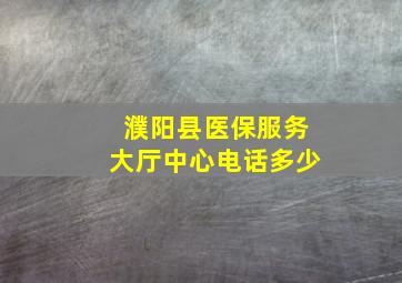 濮阳县医保服务大厅中心电话多少