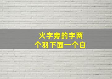 火字旁的字两个羽下面一个白