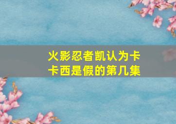 火影忍者凯认为卡卡西是假的第几集