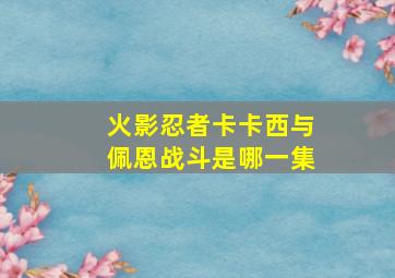 火影忍者卡卡西与佩恩战斗是哪一集