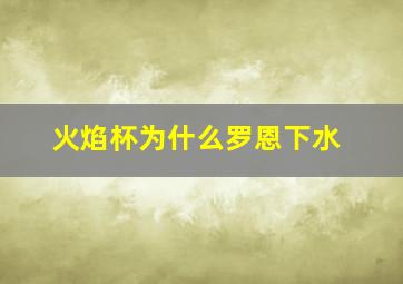 火焰杯为什么罗恩下水