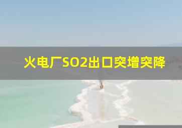 火电厂SO2出口突增突降