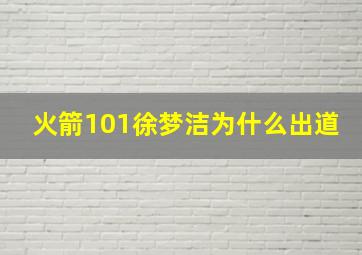 火箭101徐梦洁为什么出道