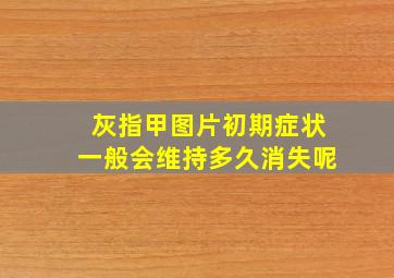 灰指甲图片初期症状一般会维持多久消失呢