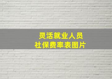 灵活就业人员社保费率表图片