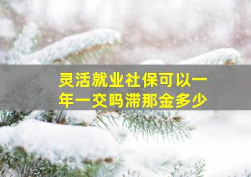 灵活就业社保可以一年一交吗滞那金多少