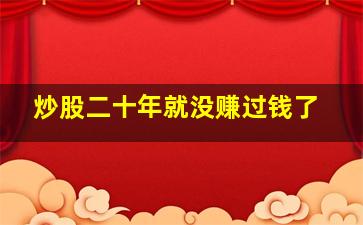 炒股二十年就没赚过钱了