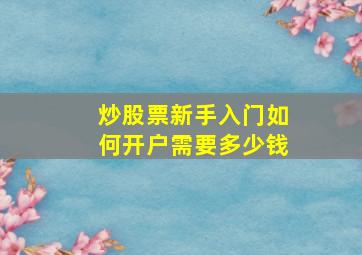 炒股票新手入门如何开户需要多少钱