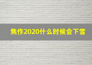 焦作2020什么时候会下雪