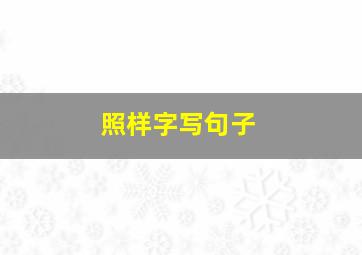 照样字写句子