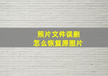 照片文件误删怎么恢复原图片