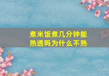 煮米饭煮几分钟能熟透吗为什么不熟