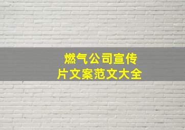 燃气公司宣传片文案范文大全