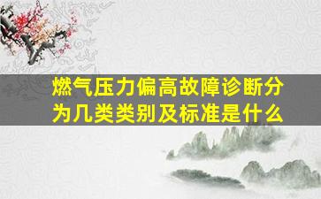 燃气压力偏高故障诊断分为几类类别及标准是什么