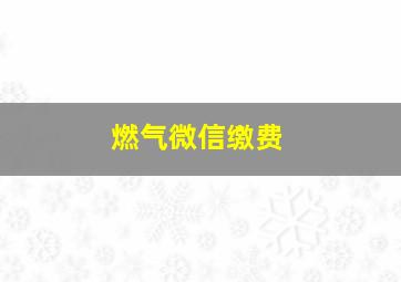 燃气微信缴费