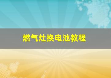 燃气灶换电池教程