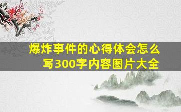 爆炸事件的心得体会怎么写300字内容图片大全