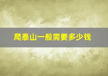 爬泰山一般需要多少钱