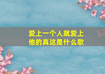 爱上一个人就爱上他的真这是什么歌