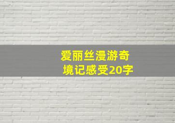 爱丽丝漫游奇境记感受20字