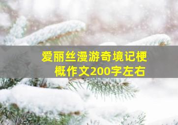 爱丽丝漫游奇境记梗概作文200字左右