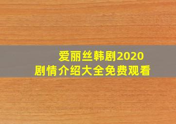 爱丽丝韩剧2020剧情介绍大全免费观看