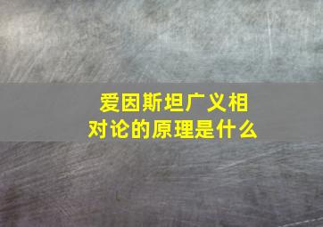 爱因斯坦广义相对论的原理是什么