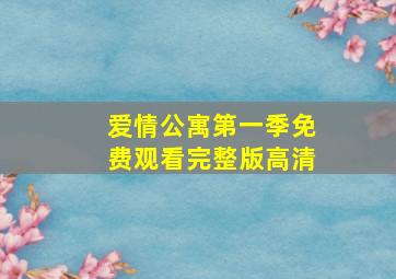 爱情公寓第一季免费观看完整版高清