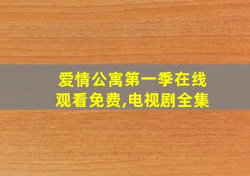 爱情公寓第一季在线观看免费,电视剧全集