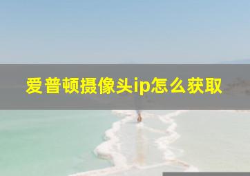 爱普顿摄像头ip怎么获取