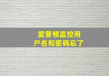 爱普顿监控用户名和密码忘了