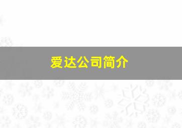 爱达公司简介