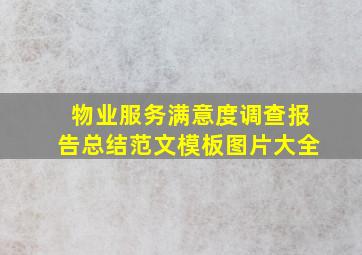 物业服务满意度调查报告总结范文模板图片大全