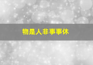 物是人非事事休