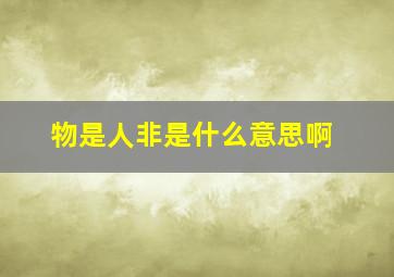 物是人非是什么意思啊