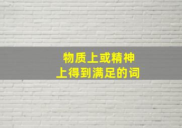 物质上或精神上得到满足的词