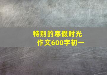 特别的寒假时光作文600字初一