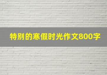 特别的寒假时光作文800字