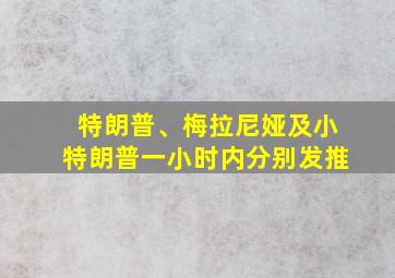 特朗普、梅拉尼娅及小特朗普一小时内分别发推