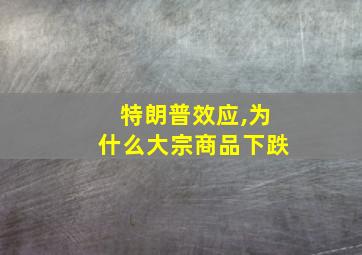 特朗普效应,为什么大宗商品下跌