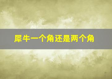 犀牛一个角还是两个角