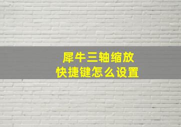 犀牛三轴缩放快捷键怎么设置