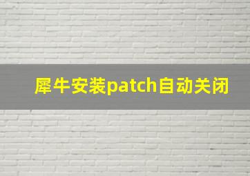 犀牛安装patch自动关闭