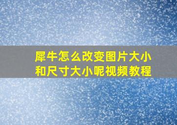 犀牛怎么改变图片大小和尺寸大小呢视频教程