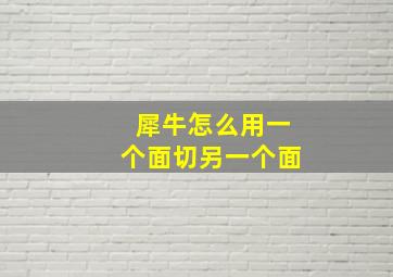 犀牛怎么用一个面切另一个面