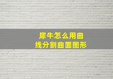 犀牛怎么用曲线分割曲面图形