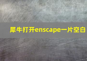 犀牛打开enscape一片空白