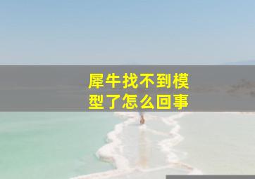 犀牛找不到模型了怎么回事